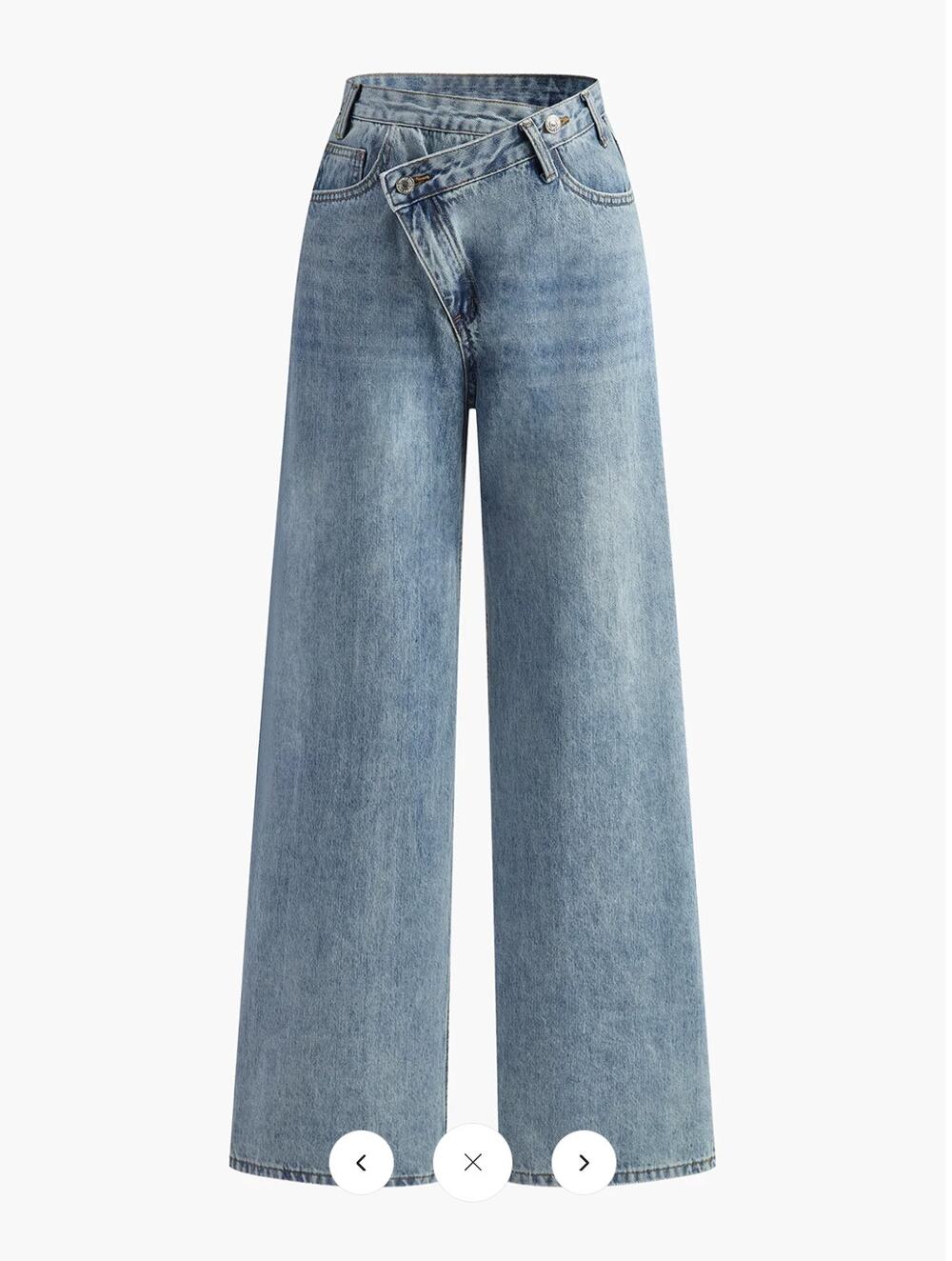 NWT Commense Asymmetric Waist Wide-Leg Jeans Sz M